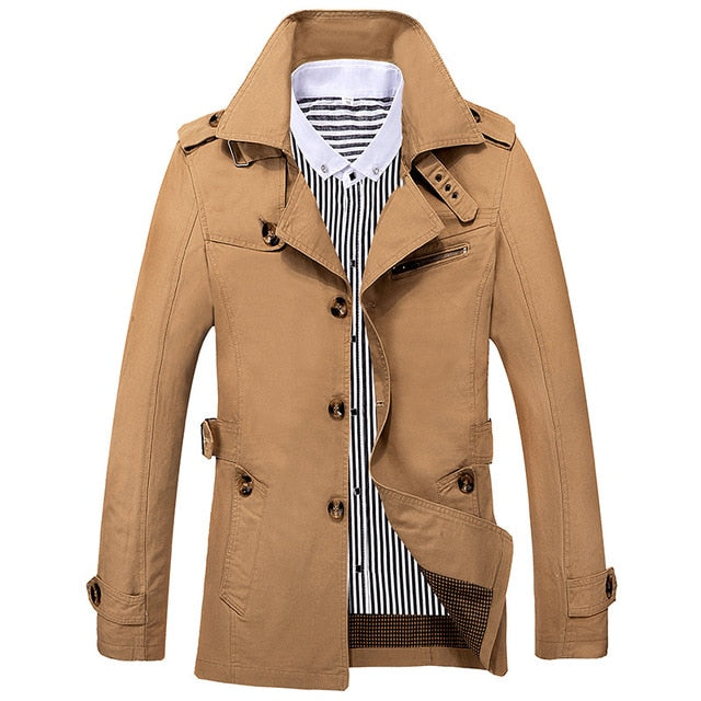 Mountainskin Trench Coat Mens Jacket 5XL Autumn Long Coat Mens OverCoat Slim fit Brand Clothing Windbreaker Male Business EDA216