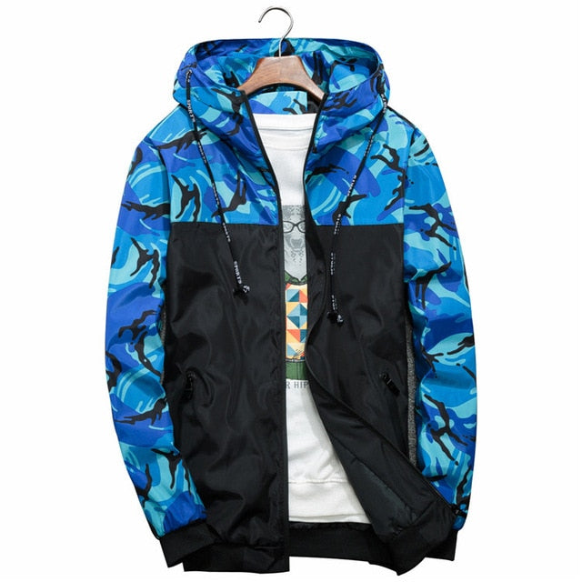 NaranjaSabor Spring Autumn Men's Jackets Camouflage Military Hooded Coats Casual Zipper Male Windbreaker Men Brand Clothing N434