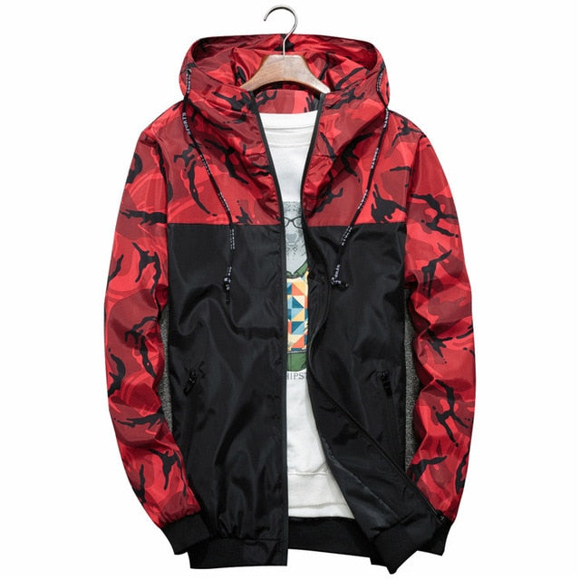 NaranjaSabor Spring Autumn Men's Jackets Camouflage Military Hooded Coats Casual Zipper Male Windbreaker Men Brand Clothing N434