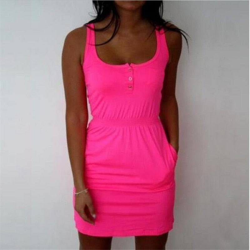 Vestidos Femel Candy Color Slim Mini Bodycon 2019 Summer Style Women Tropical Boho Clothing Brief 5XL Plus Size Casual Dresses