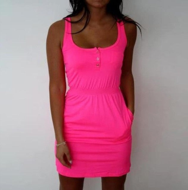 Vestidos Femel Candy Color Slim Mini Bodycon 2019 Summer Style Women Tropical Boho Clothing Brief 5XL Plus Size Casual Dresses