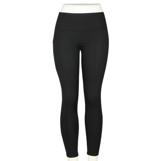 Women Fitness Workout Leggings Sexy High Waist Pocket Pants 2019 New Activewear Black Leggings Women Clothing